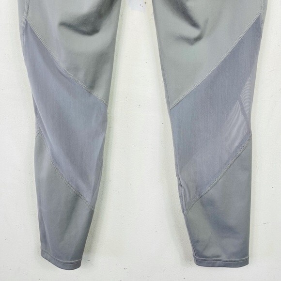 Athleta Eclipse 7/8 Tight High Waist Yoga Leggings In Silver Grey Mesh Panels S - Picture 11 of 16